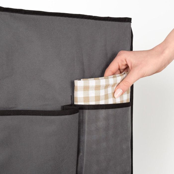 Range-chaussures Max Home Noir Gris Métal Textile 60 X 90 X 30 CM (6 Unités) 2