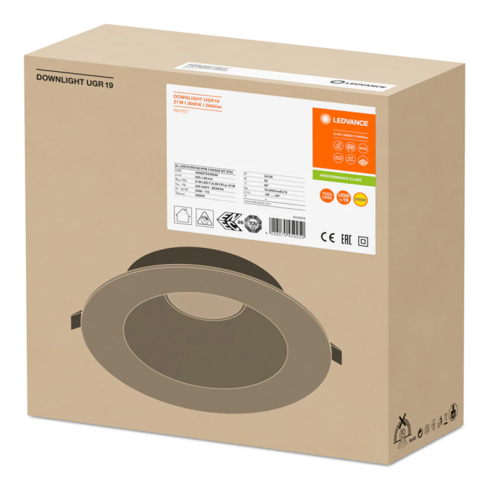 LEDVANCE LVE-4058075459250 Downlight LED 21W 2400Lm 3000K Blanco Cálido IP54/IP20 1