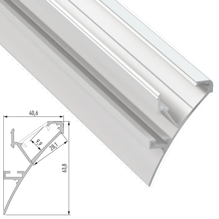 Profil Aluminium LOGI 2,02M - Lacado Blanco 0 Profil Aluminium LOGI 2,02M - Lacado Blanco 0