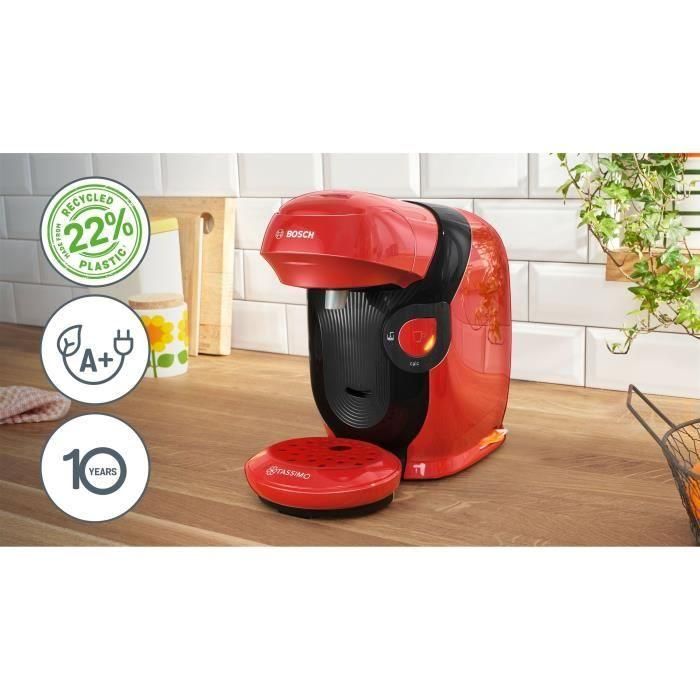 Bosch TASSIMO T11 - Machine à café multi-boissons Style rouge - 1400 W - 0,7 L - Nettoyage automatique Bosch TASSIMO T11 - Machine à café multi-boissons Style rouge - 1400 W - 0,7 L - Nettoyage automatique