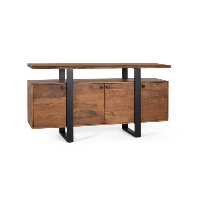 GINER Y COLOMER - Buffet 4 portes en palissandre avec pattes métal, couleur noyer - 175 x 45 x 90 cm 2 GINER Y COLOMER - Buffet 4 portes en palissandre avec pattes métal, couleur noyer - 175 x 45 x 90 cm 2