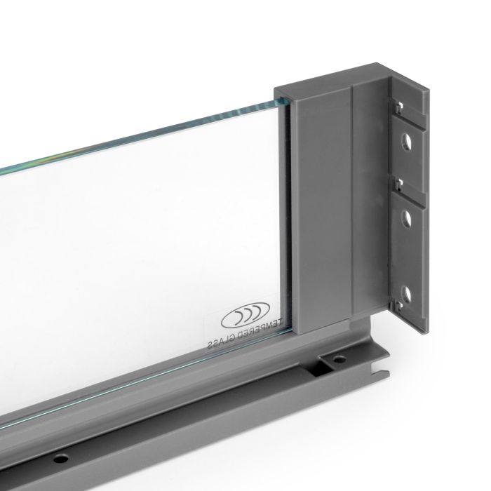 Emuca Tiroir Extérieur Vertex 40kg côtés en verre 131mm de haut, 500mm de profondeur, Acier & Aluminium et Verre, Gris Anthracite 7