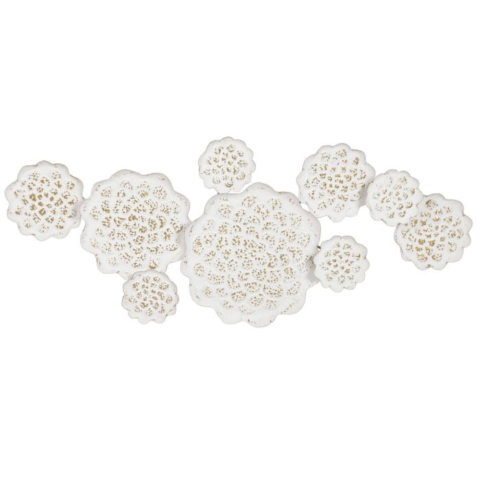 Figurine Décorative Home ESPRIT Blanc Doré Fleur Décapé 137 X 11 X 56,5 CM