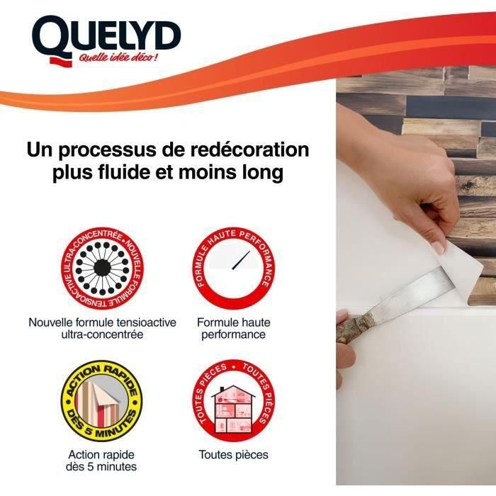 Décolleur papier peint - QUELYD - Dissoucol - Lessive - Supprime les résidus - Flacon 500 ml (280 m²) 2