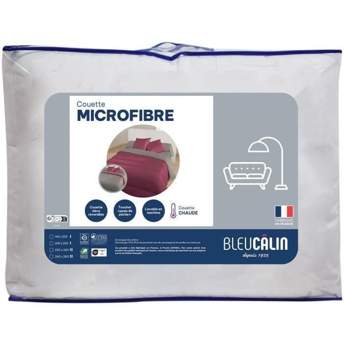 Couette microfibre - 240 x 220 cm - BLEU CALIN - Chaude - 400 g/m² - Bicolore Bourgogne / Poivre 0 Couette microfibre - 240 x 220 cm - BLEU CALIN - Chaude - 400 g/m² - Bicolore Bourgogne / Poivre 0