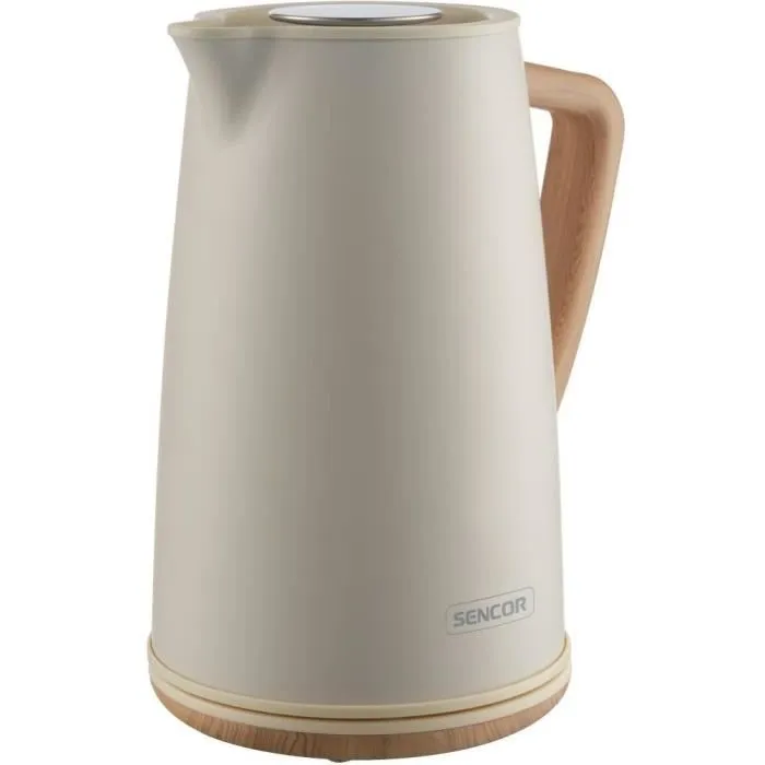 Sencor SWK 2717YG - Bouilloire électrique 1,7 L en acier inoxydable 304, base 360°, 2250 W, jauge d'eau, arrêt automatique, LED