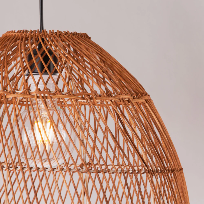 Lampe Suspendue "Avondale" en Rotin Naturel Boho-Chic, Douille E27 SKD-P80043 2