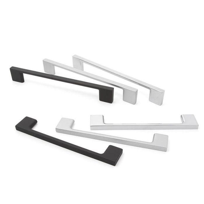 Tirador Zamak Modelo Tyra Acabados Negro, Gris Ral Y Blanco Mate Distancia 160 Acabado Gris Ral Herrajes Alk 2