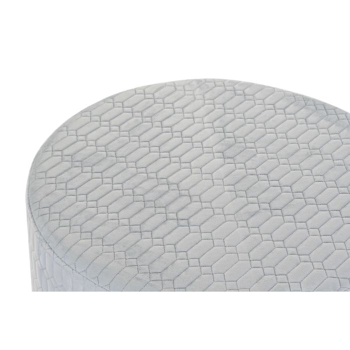 Repose-pied DKD Home Decor Polyester Bleu ciel Éponge Bois MDF (55 x 55 x 35 cm) 1