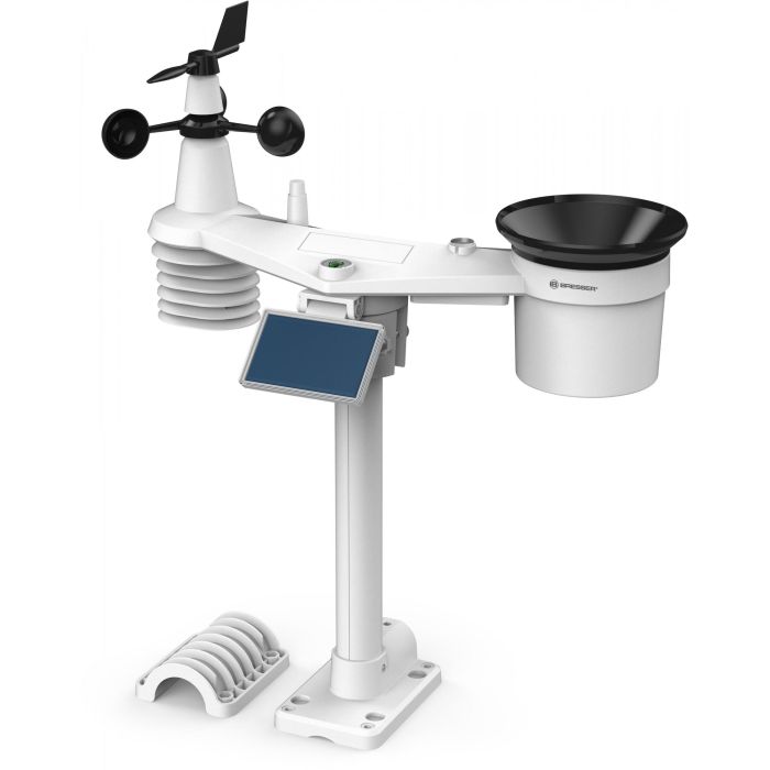 Bresser 7003220 Station météo intelligente 7-en-1 solaire avec WiFi - Écran couleur LCD 10" (25.4 cm), prévisions, capteur extérieur - Noir