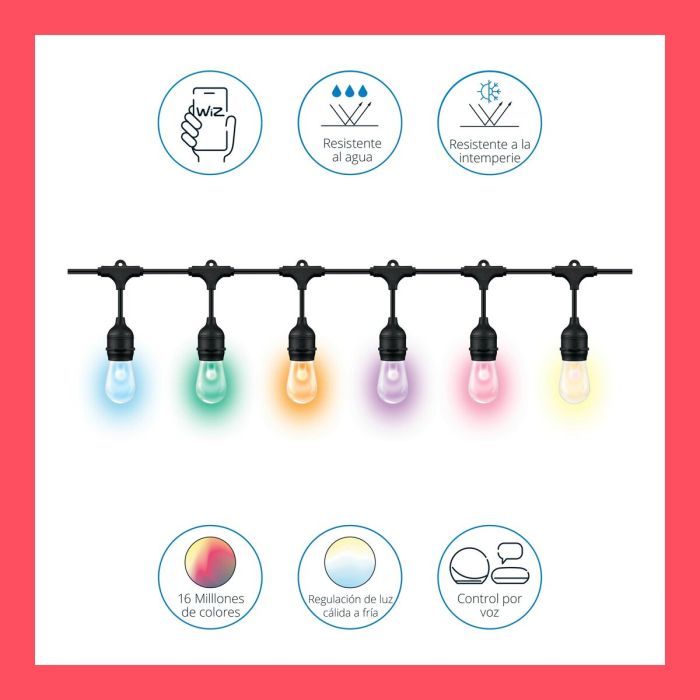 Guirlande lumineuse LED Wiz Multicouleur 8 W 7