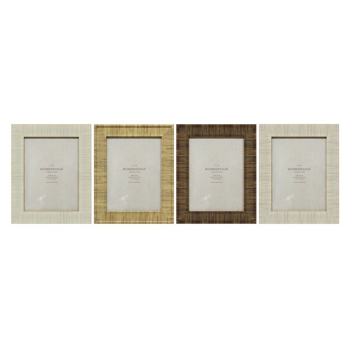 Cadre photo Home ESPRIT Beige Naturel Verre polystyrène Scandinave 20,5 x 2 x 25,5 cm (4 Unités)