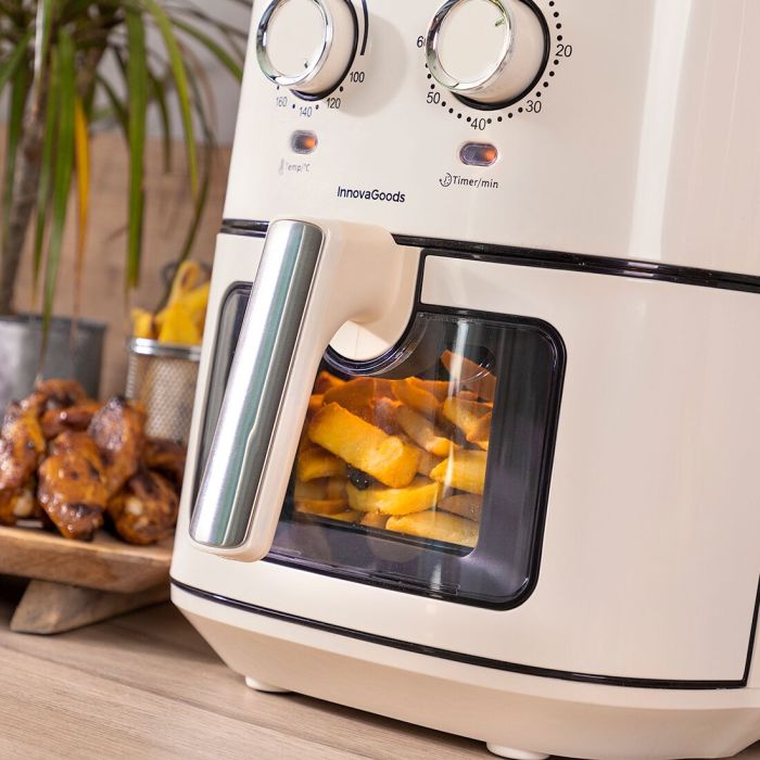 Friteuse à Air InnovaGoods Vynner Pro 6500 Crème 1700 W 6,5 L Acier inoxydable 9