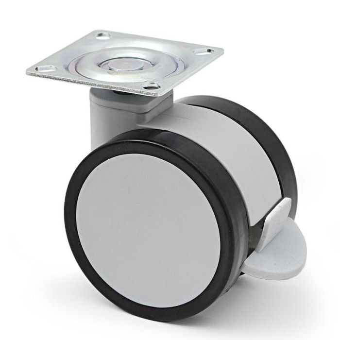 Rueda Giratoria Duncan Ø75 H96 Plástico Gris Freno Sin Freno Q&Q 2