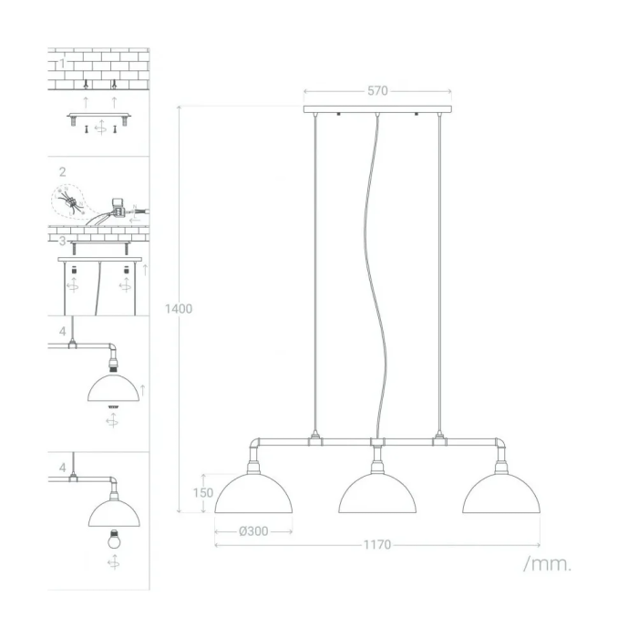 Lampe Suspendue Métal Style Industriel "Arlington" E27 [SKD-P80016] 6