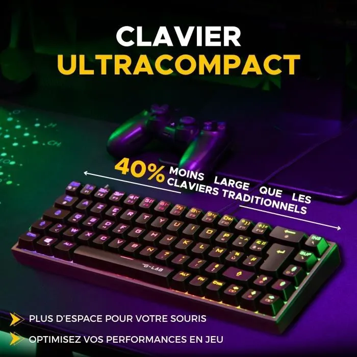 The G-Lab COMBO TITAN - Pack Gaming 2 en 1 : Clavier Mécanique 65% (Switches Rouges) et Souris RGB 12800 DPI - Rétroéclairage RGB, Anti-Ghosting, 1000Hz, Pour E-Sport et Jeu The G-Lab COMBO TITAN - Pack Gaming 2 en 1 : Clavier Mécanique 65% (Switches Rouges) et Souris RGB 12800 DPI - Rétroéclairage RGB, Anti-Ghosting, 1000Hz, Pour E-Sport et Jeu
