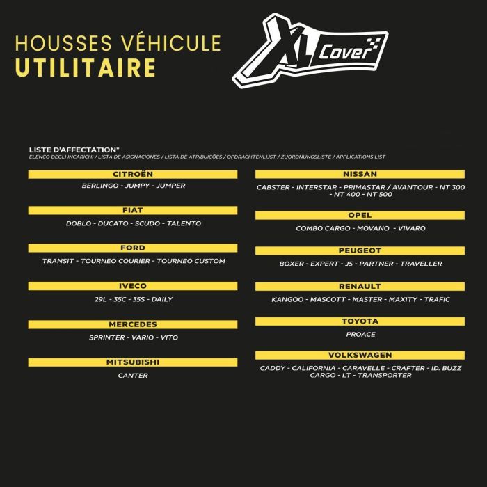 Housses auto- XLCOVER -  Utilitaire - Housses siege conducteur et banquette 5