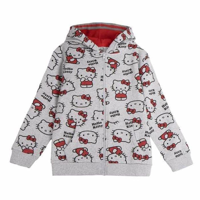 Sweat-shirt à capuche fille Hello Kitty Gris 42 3