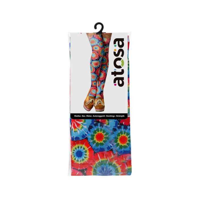 Chaussettes longues hippies multicolores pour déguisements années 60, Flower Power et looks rétro - Idéales pour fêtes à thème, carnaval et festivals