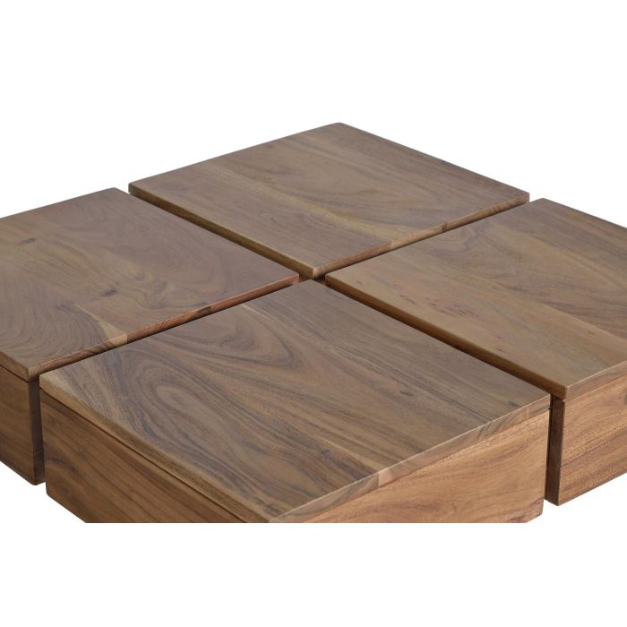 GINER Y COLOMER - Table basse en bois d'acacia, couleur naturelle, avec finition artisanale - Dimensions : 80 cm L x 80 cm P x 31 cm H 2 GINER Y COLOMER - Table basse en bois d'acacia, couleur naturelle, avec finition artisanale - Dimensions : 80 cm L x 80 cm P x 31 cm H 2