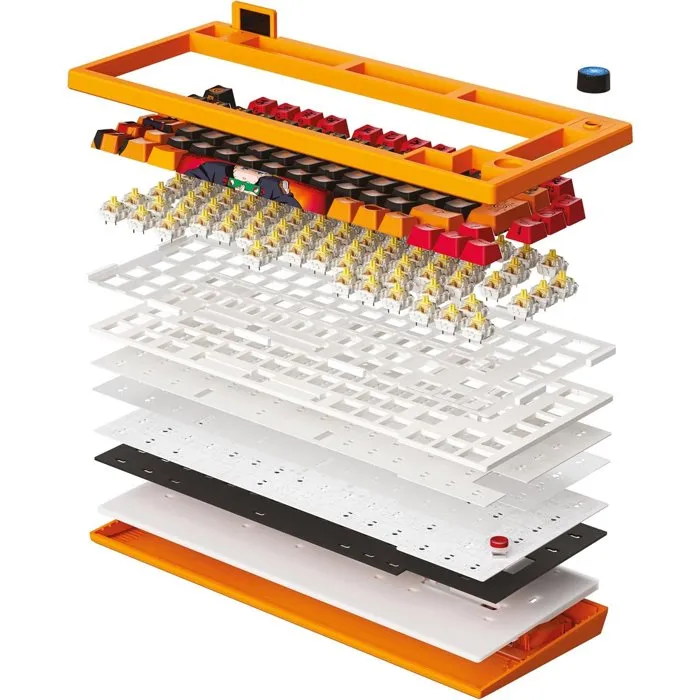 Clavier Mécanique Konix Naruto Shippuden Édition Pro Collector Numérotée - AZERTY - Switch Gateron Yellow Pro - RGB - Bluetooth / 2.4 GHz / USB - Rétroéclairage LED