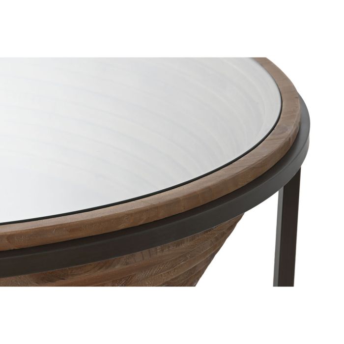 Table Basse Home ESPRIT Verre Bois d'épicéa 102 x 102 x 46 cm 3 Table Basse Home ESPRIT Verre Bois d'épicéa 102 x 102 x 46 cm 3