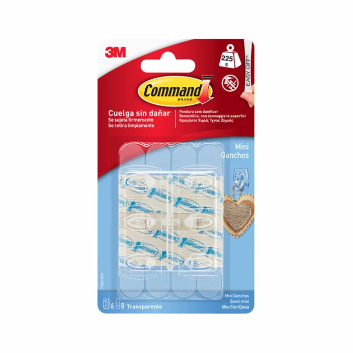 Crochet pour suspendre 3M 225 g Transparent Plastique (6 Unités)