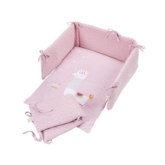 Jeu de draps pour berceau Colecho Rose clair Coton
