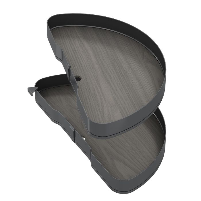 Emuca Jeu de plateaux tournants Harmony 1/2 lune, Module largeur 800mm, Hauteur réglable, Acier et Bois, Gris anthracite 4 Emuca Jeu de plateaux tournants Harmony 1/2 lune, Module largeur 800mm, Hauteur réglable, Acier et Bois, Gris anthracite 4