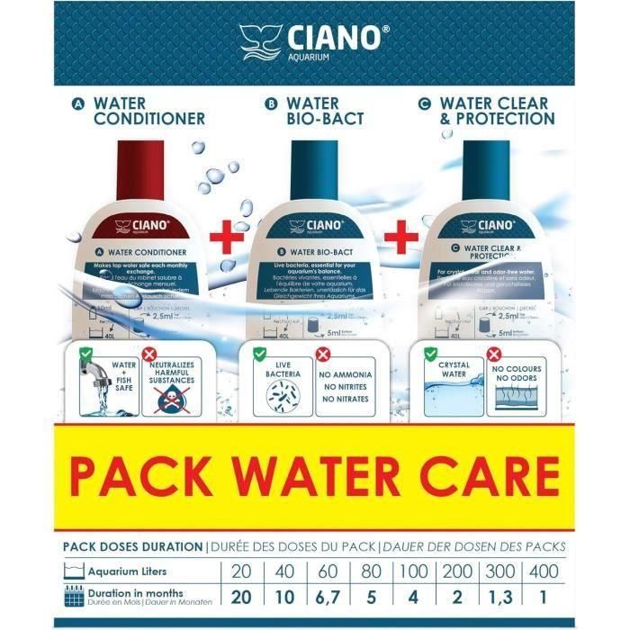 Traitement aquarium - CIANO - Pack Water Care 3 x 100 ml - Eau cristalline, santé poissons, entretien rapide 1 Traitement aquarium - CIANO - Pack Water Care 3 x 100 ml - Eau cristalline, santé poissons, entretien rapide 1