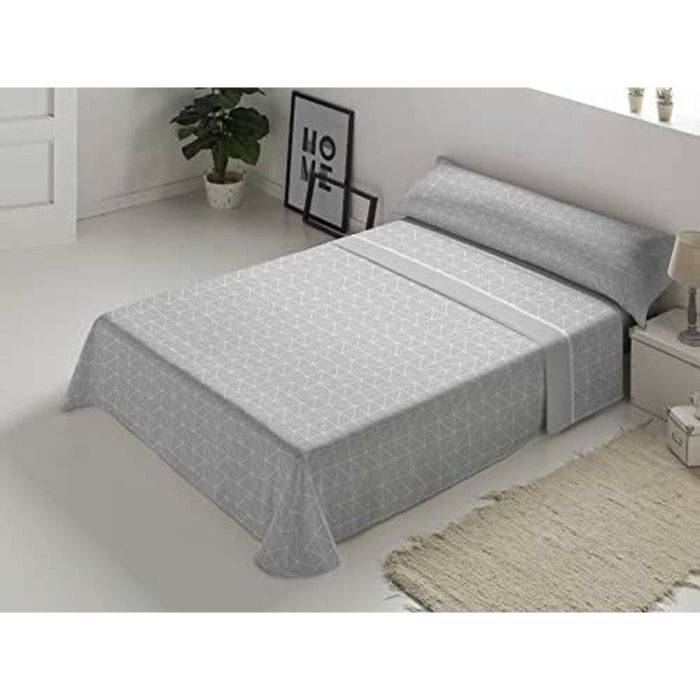 Jeu de draps D'Or ANKARA Gris Lit 1 persone Franela 1