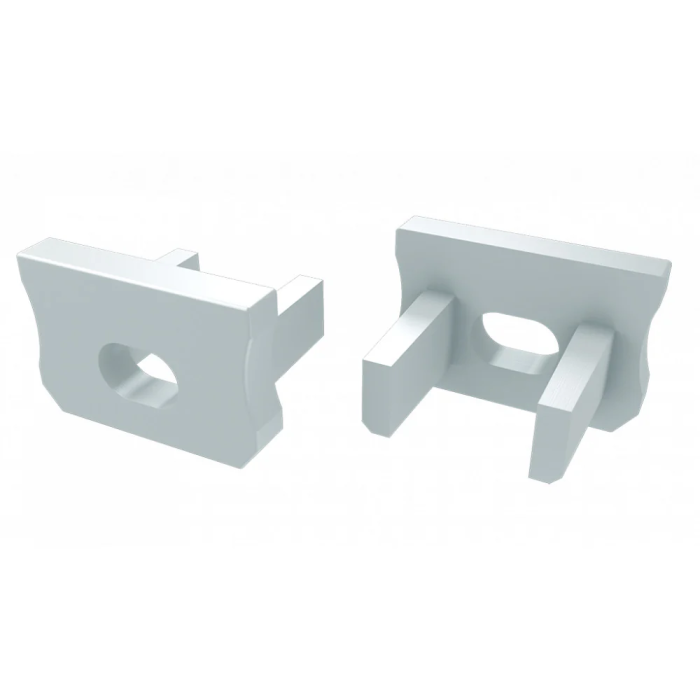 Bouchon de terminaison pour profil Type X - Plastique Gris - Avec trou 1