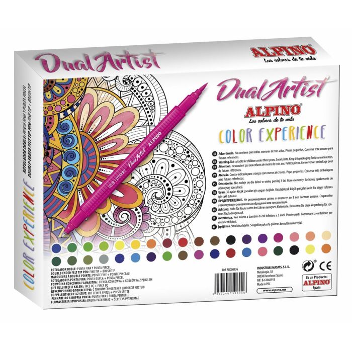 Ensemble de Marqueurs Alpino Dual Artist Multicouleur 36 Pièces 1