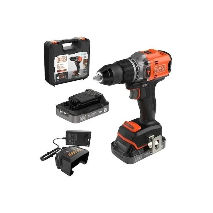 Black + Decker Taladro Atornillador de Impacto Inalambrico 18V avec 2 Batteries 2 Ah + Chargeur BLD683D2XK-QW Sans Balero 0 Black + Decker Taladro Atornillador de Impacto Inalambrico 18V avec 2 Batteries 2 Ah + Chargeur BLD683D2XK-QW Sans Balero 0