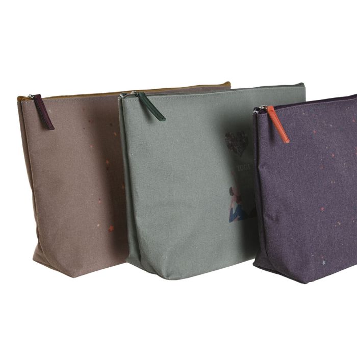Trousse de toilette DKD Home Decor Marron Vert Bordeaux Toile Yoga 33 x 8 x 20 cm (3 Unités) 2 Trousse de toilette DKD Home Decor Marron Vert Bordeaux Toile Yoga 33 x 8 x 20 cm (3 Unités) 2