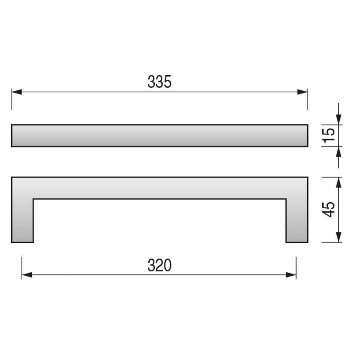 Tirador Acero Inox Oregon. Elegir Largo. Distancia 335 Didheya (Set de 5) 1