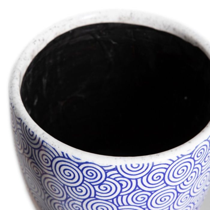 Set de pots de fleurs Bleu Terre cuite 19 x 19 x 17 cm Rond (2 Unités)