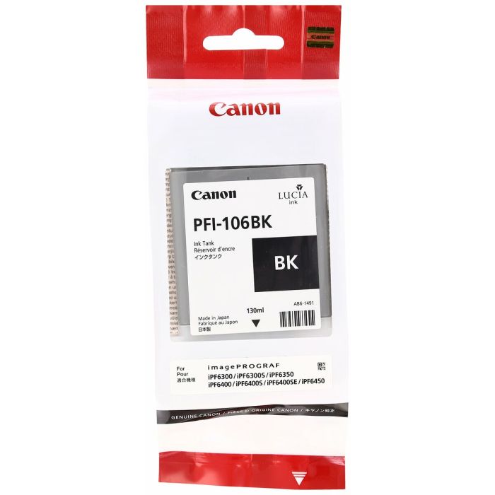 Cartouche d'encre originale Canon PFI-106 BK Noir 1