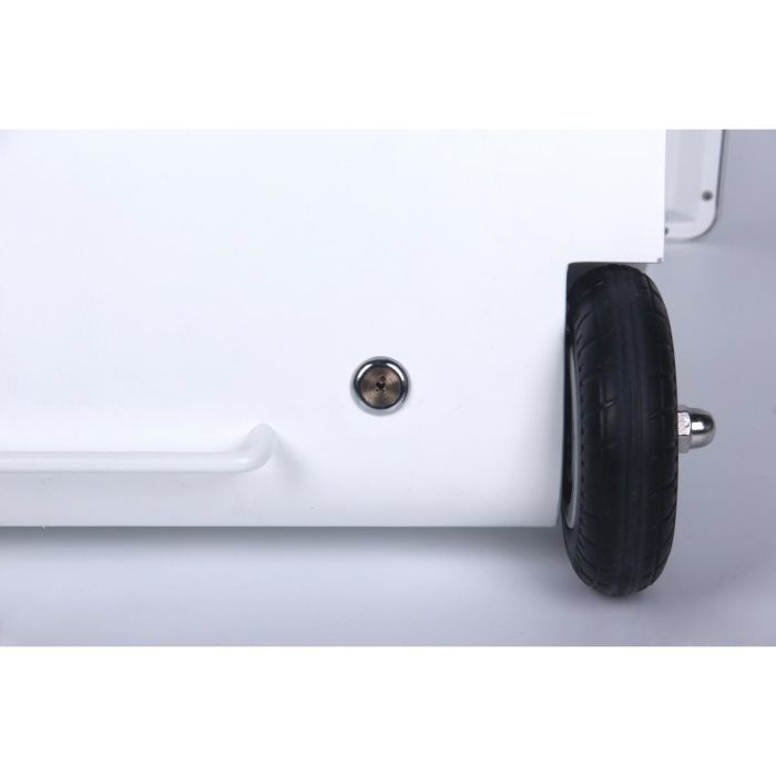 ALLNET Standdisplay 43 Zoll Outdoor Kundenstopper mit Akku oh. Touch mit Laufrollen 1500Nits Android Farbe schwarz 1