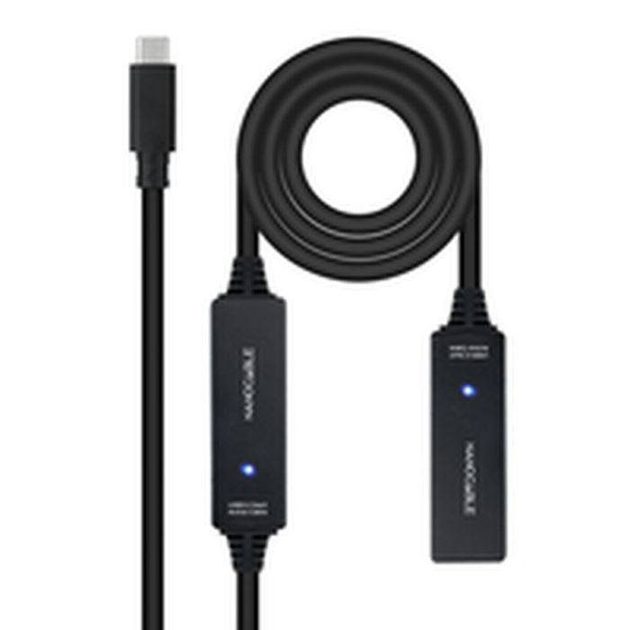Câble USB NANOCABLE Cable USB 3.2 amplif. C/M-C/H 10 m Noir 8