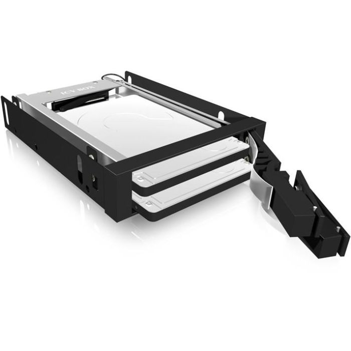 Wechselrahmen. 2xSATA 2.5" zu 2xSATA Host. trägerlos. für 3.5" Schacht ICY BOX 5