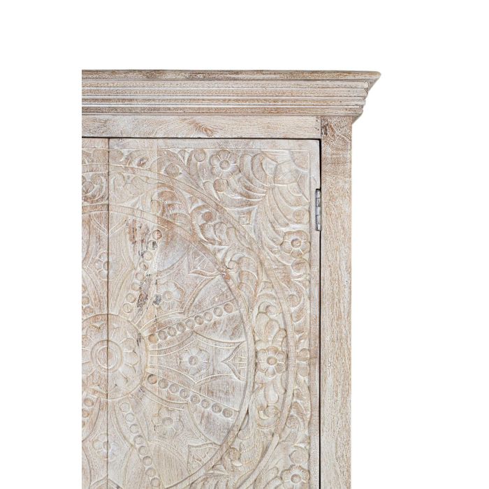 Giner y Colomer - Armoire en bois de manguier avec portes sculptées style ethnique, finition sable - Dimensions portes : 142x36 cm 3 Giner y Colomer - Armoire en bois de manguier avec portes sculptées style ethnique, finition sable - Dimensions portes : 142x36 cm 3