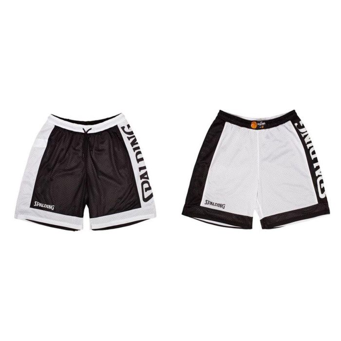 Short de Basket pour Homme Spalding Blanc Noir Réversible 41