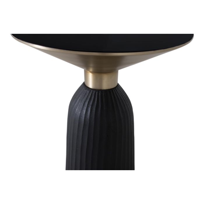 GINER Y COLOMER - Table basse ronde en verre trempé et métal, noir et doré, diamètre 51 cm, style contemporain 2 GINER Y COLOMER - Table basse ronde en verre trempé et métal, noir et doré, diamètre 51 cm, style contemporain 2