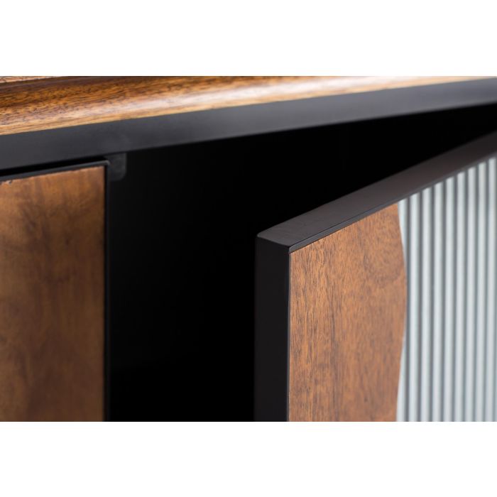 GINER Y COLOMER Buffet Industriel en Bois de Mango et Métal Noir, 2 Portes, Dimensions 90 x 87 x 37 cm, Couleur Noir et Naturel 4 GINER Y COLOMER Buffet Industriel en Bois de Mango et Métal Noir, 2 Portes, Dimensions 90 x 87 x 37 cm, Couleur Noir et Naturel 4