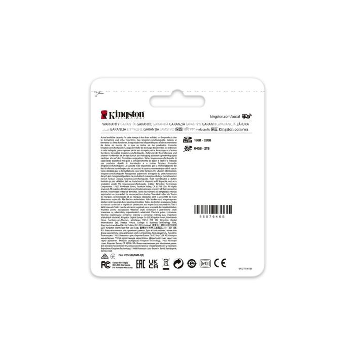 Carte Mémoire Micro SD avec Adaptateur Kingston SDR2/128GB 128 GB SDXC UHS-II 8K Ultra HD 7