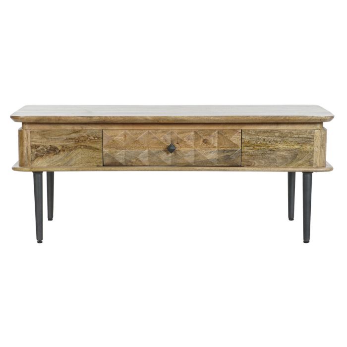 Table Basse DKD Home Decor 116 x 60 x 46 cm Métal Aluminium Bois de manguier 5