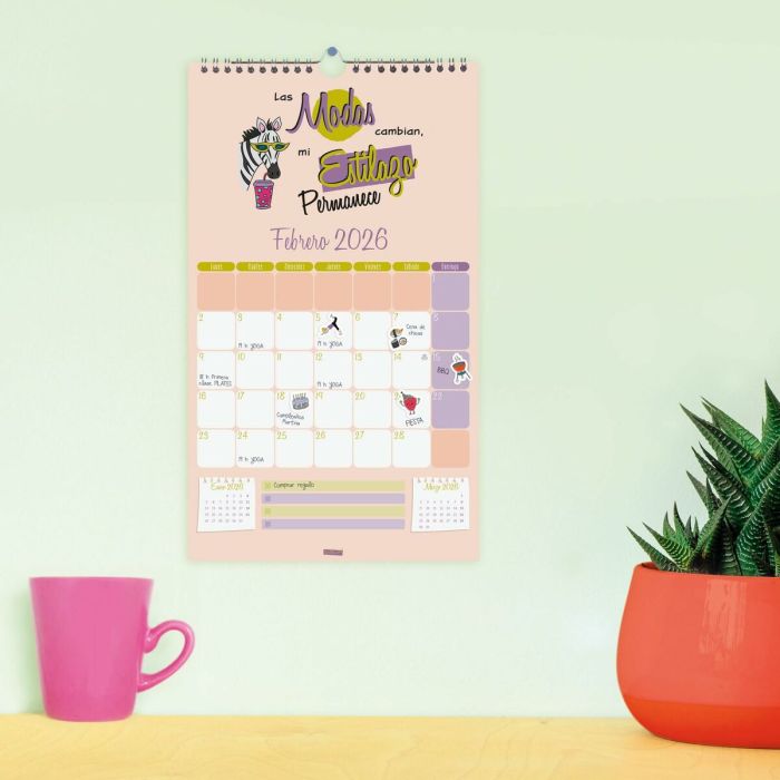 calendrier mural Finocam Basic Multicouleur Papier 2026 21 x 36 cm 5