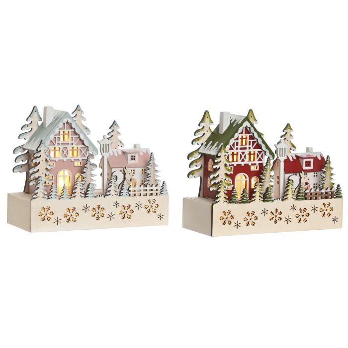 Décorations de Noël DKD Home Decor Rouge Rose 21 x 9,5 x 19 cm (2 Unités) 2 Décorations de Noël DKD Home Decor Rouge Rose 21 x 9,5 x 19 cm (2 Unités) 2