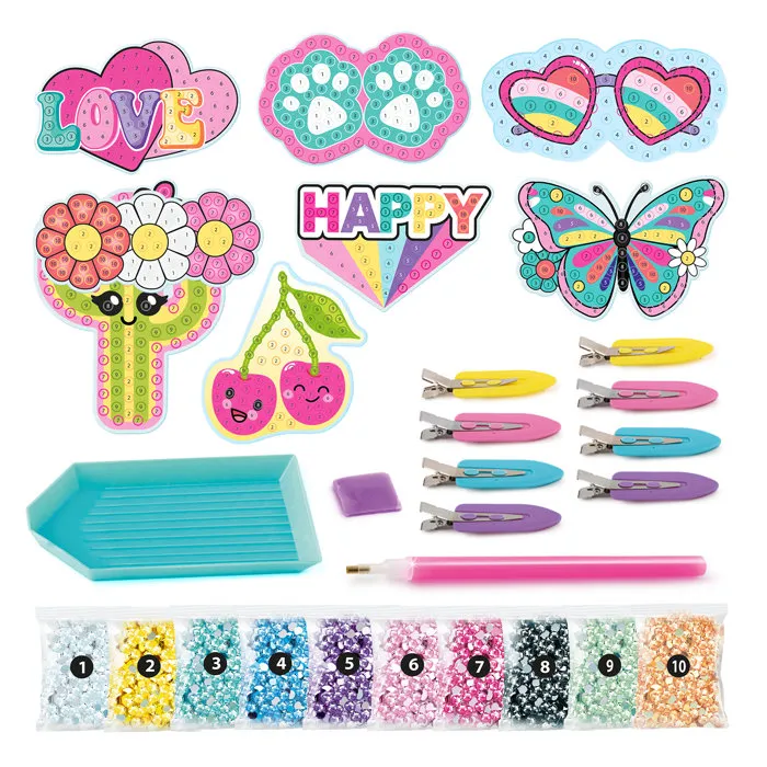 Canal Toys Set de Barrettes Diamant Art OFG 334 - Décoration de 8 Barrettes avec Strass Multicolores pour Créer des Looks Uniques Canal Toys Set de Barrettes Diamant Art OFG 334 - Décoration de 8 Barrettes avec Strass Multicolores pour Créer des Looks Uniques
